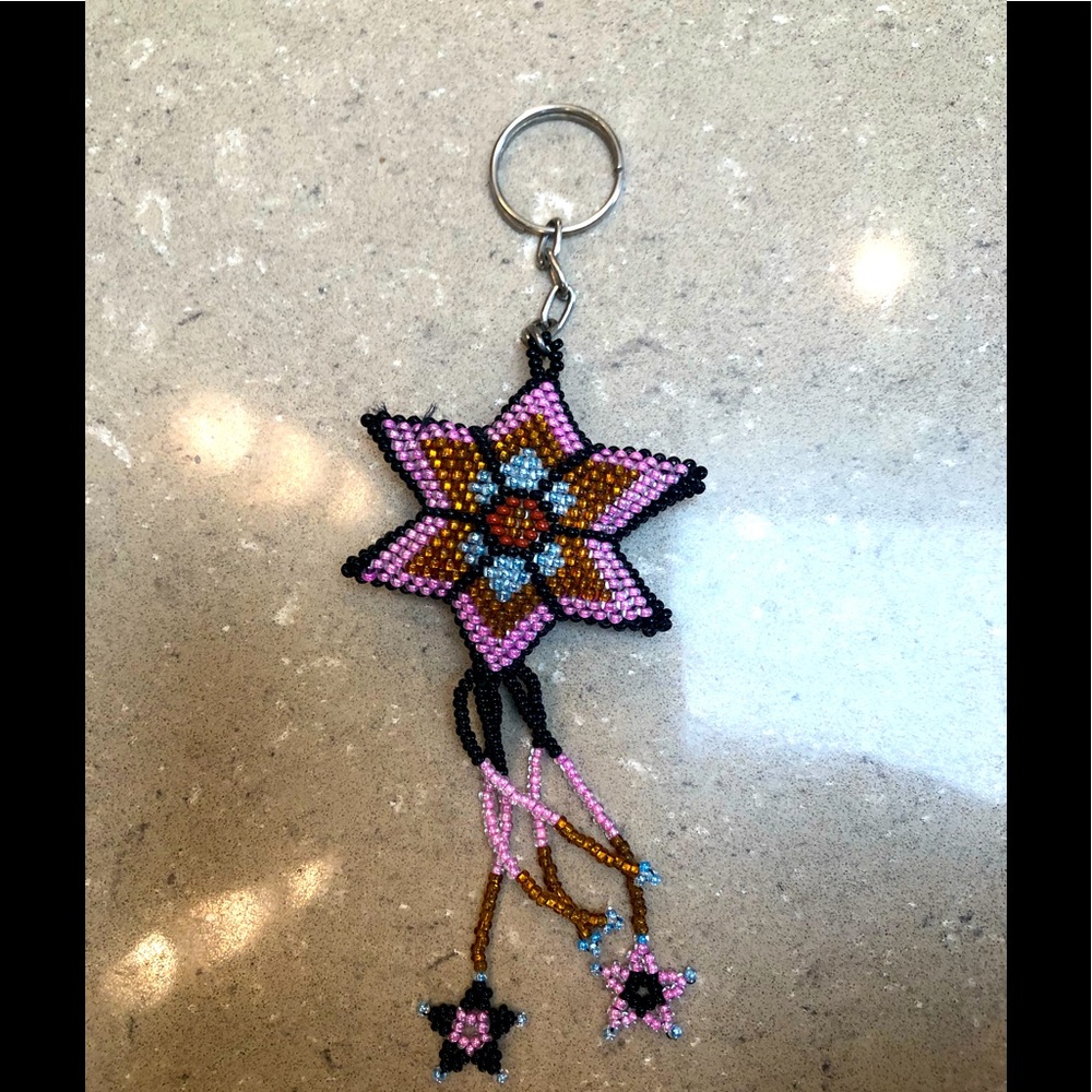 Fun beaded keychain in colors shown! Easily find your keys in any purse!